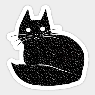 Rainy Black Cat Sticker